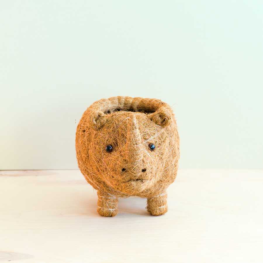 Handcrafted Rhino Animal Planter