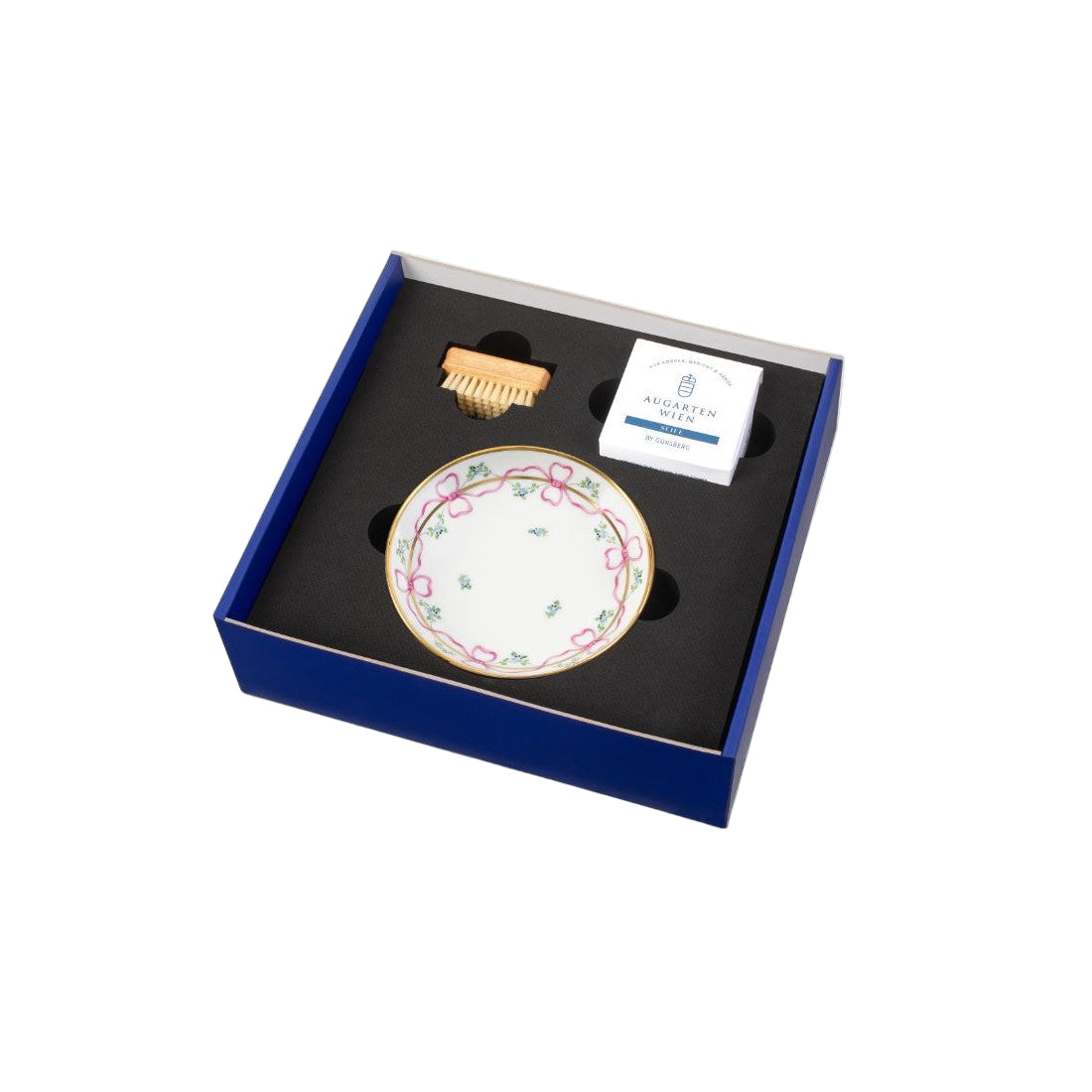 Porcelain Biedermeier Bow Saucer & Soap Gift Set