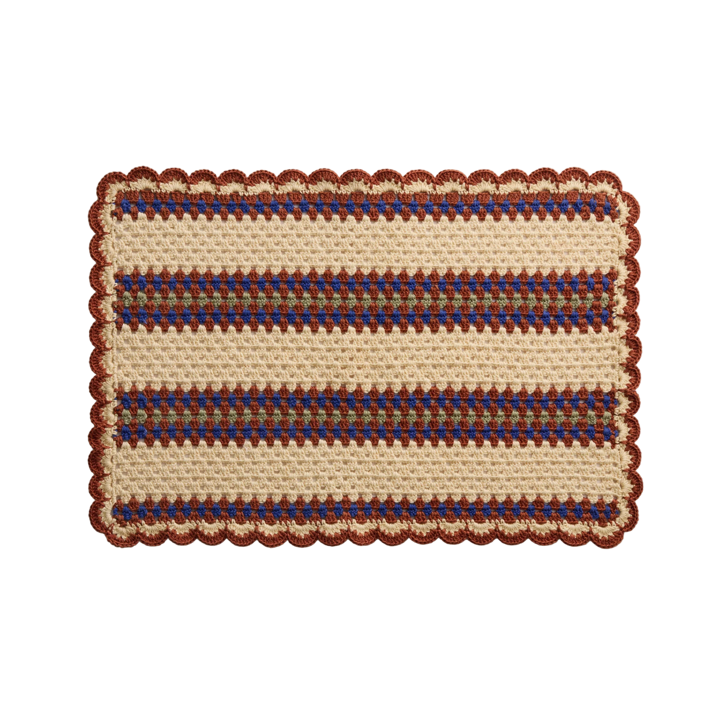 Hand-Crocheted Cotton Ramses Placemat Set, Set of 2