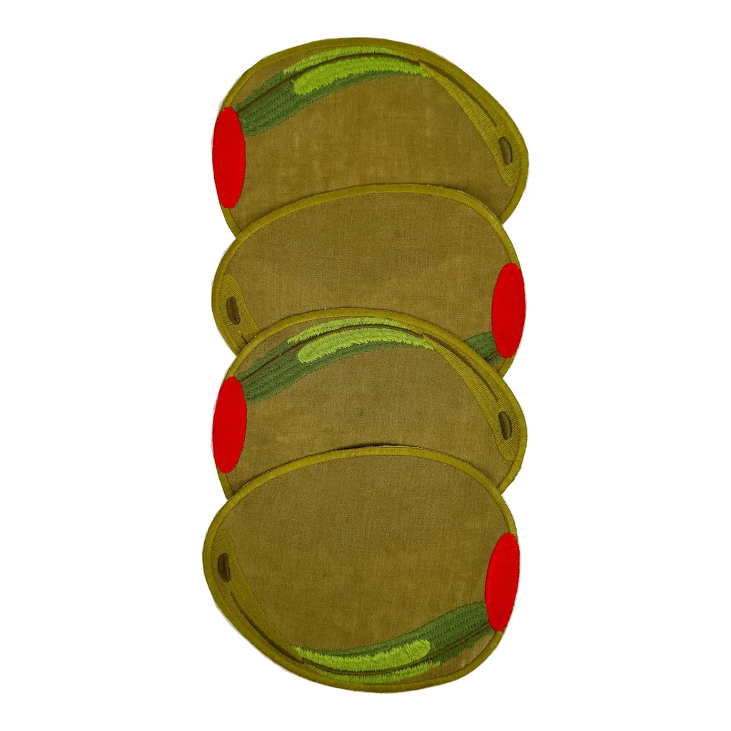 Olive Cocktail Cloth Napkins Set