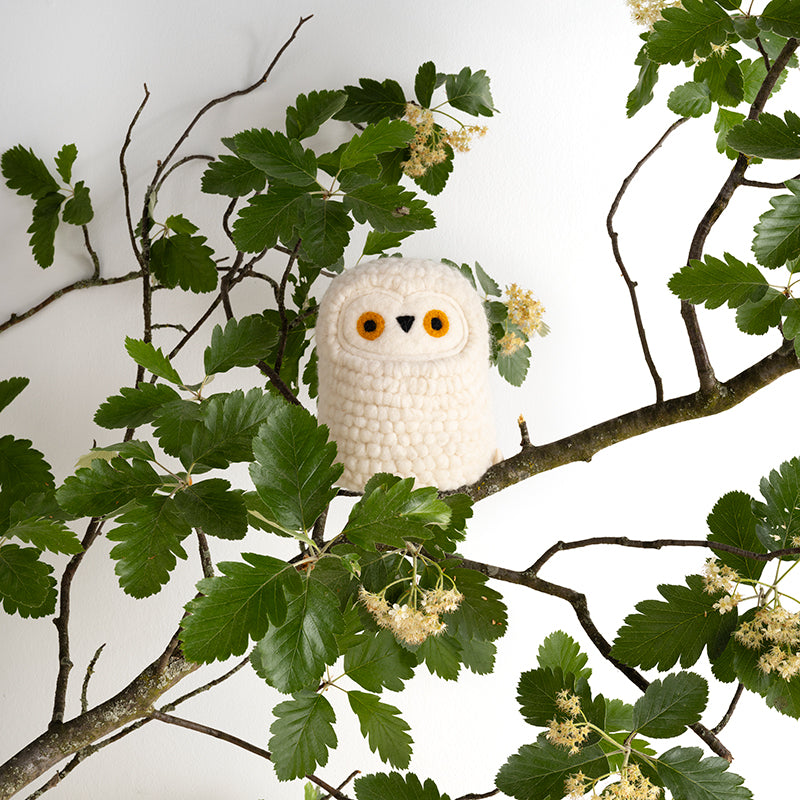 Snowly Owl Wool Stuffed Toy